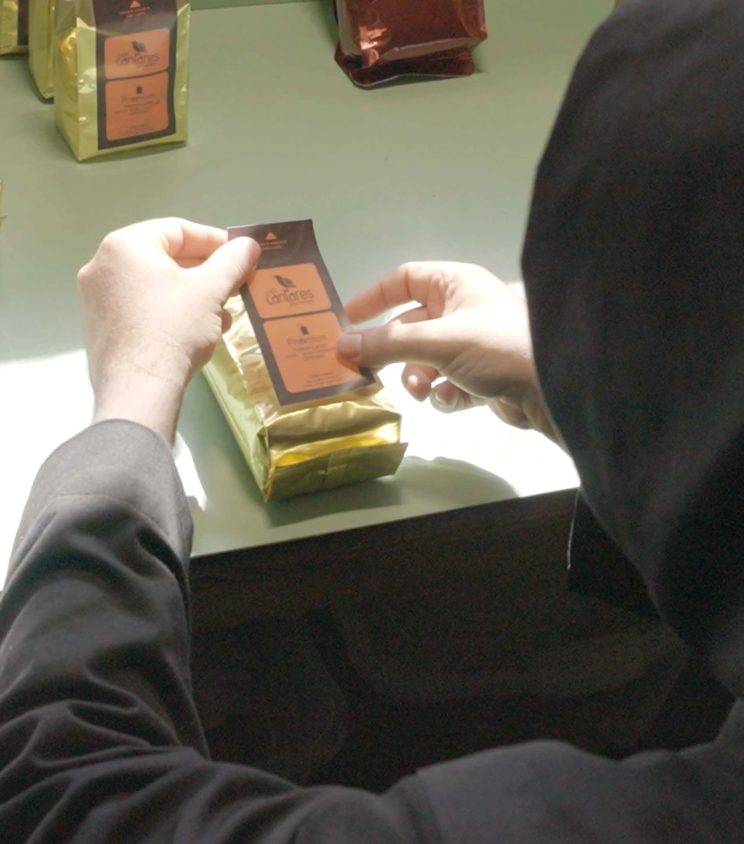 Benedictine monks preparing coffee